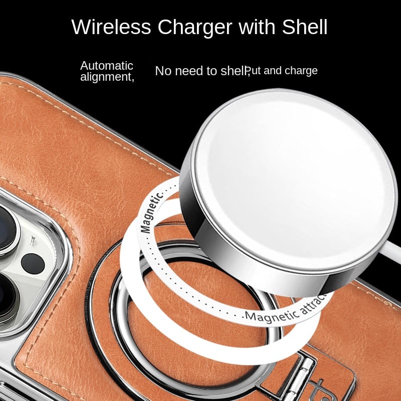 Jalira - Luxe lederen iPhone-hoesje met onzichtbare standaard