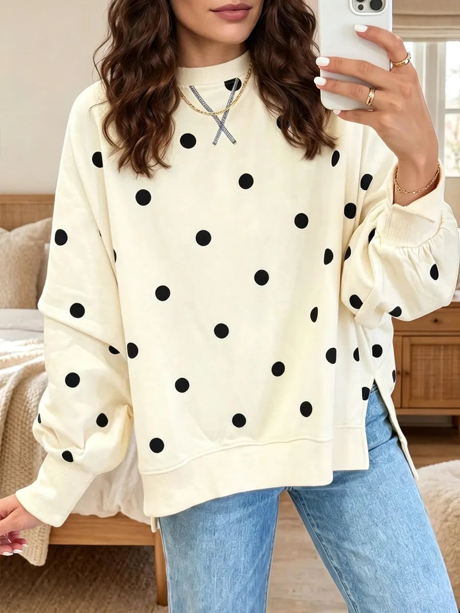 Laëtitia - Dames sweatshirt met stippen en een losse, casual pasvorm