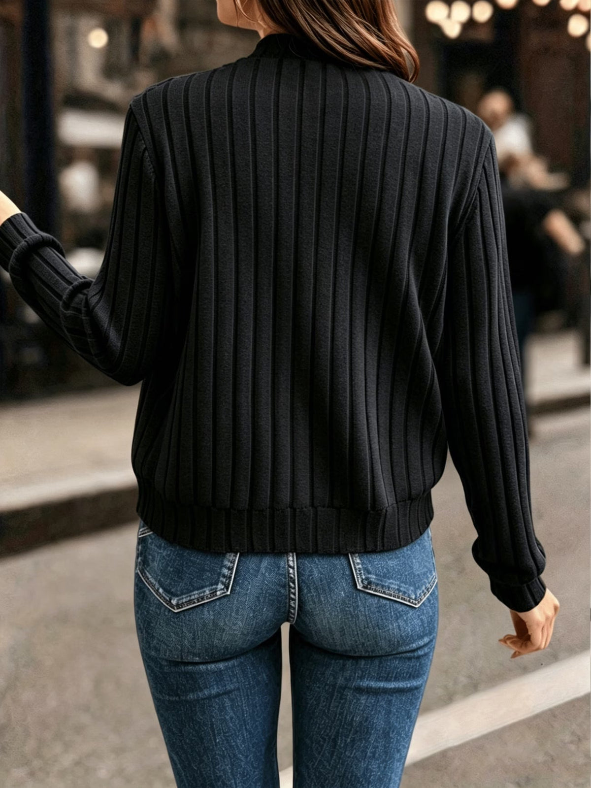 Coby - Dames ribgebreide vest met rits