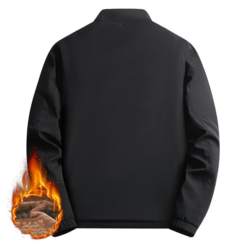 Jacob - Heren warme zip-up jas met beschermende hoge kraag