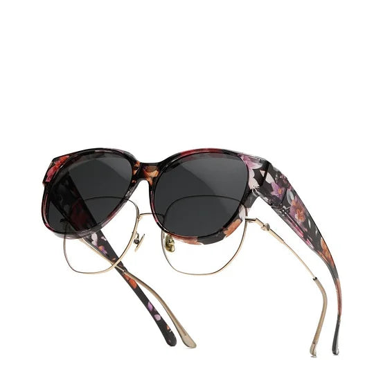 Dovrya - Zonnebril voor dames met cat eye gepolariseerd UV400, chique stijl