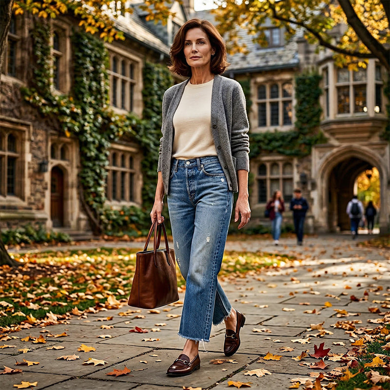Cazira - Dames Jeans Rechstreeks Cropped Denim Moderne Comfort