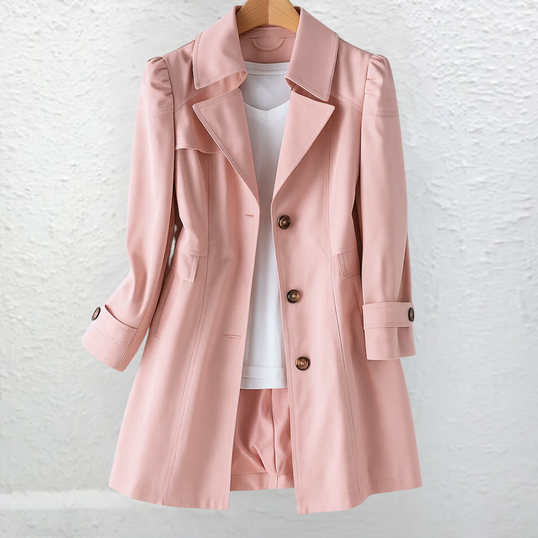 Glyorae - Elegante trenchcoat voor dames met een getailleerde pasvorm in tijdloos klassiek stijl