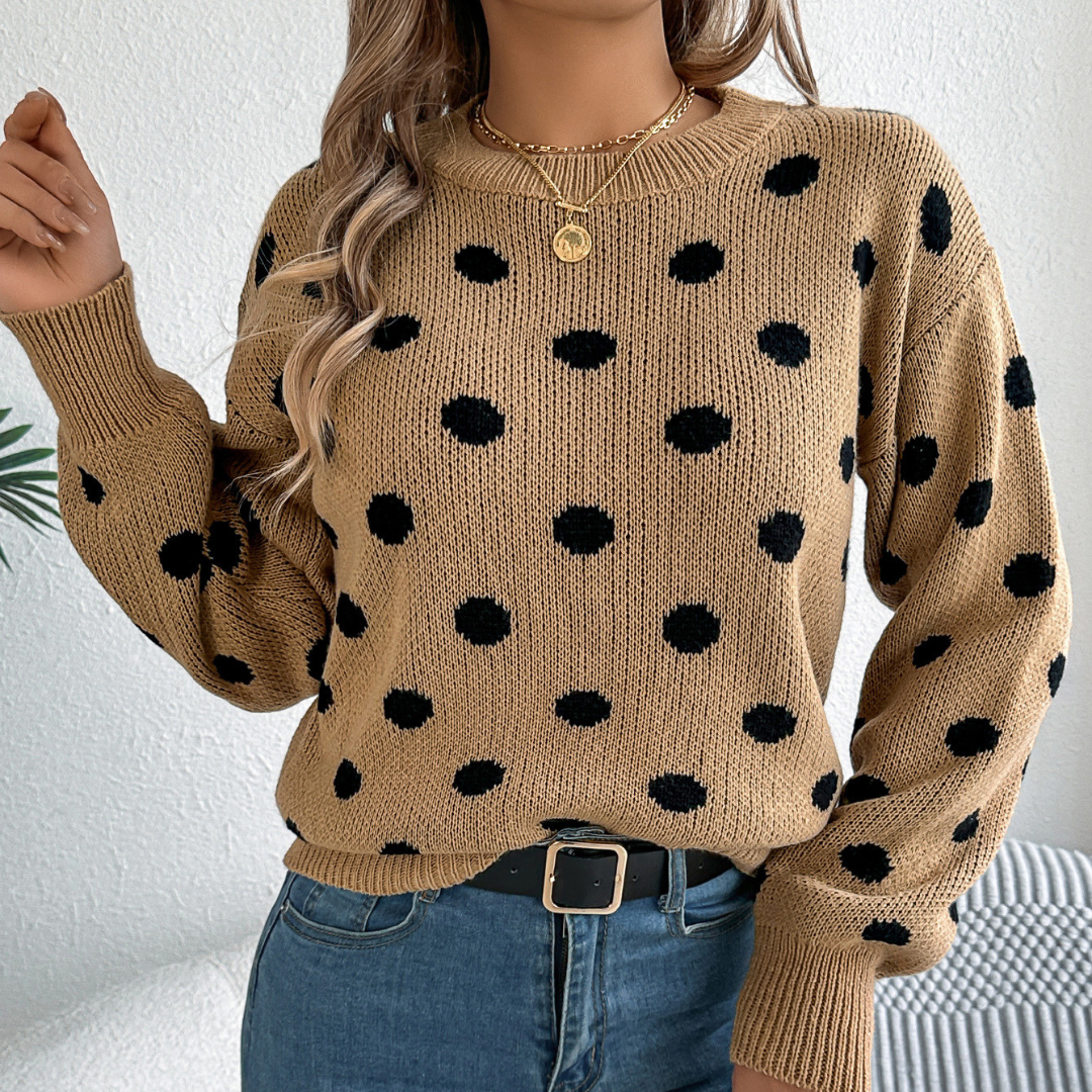 Maud - Elegante en Comfortabele Gebreide Trui met Stippen