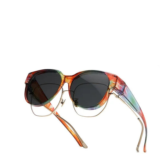 Dovrya - Zonnebril voor dames met cat eye gepolariseerd UV400, chique stijl