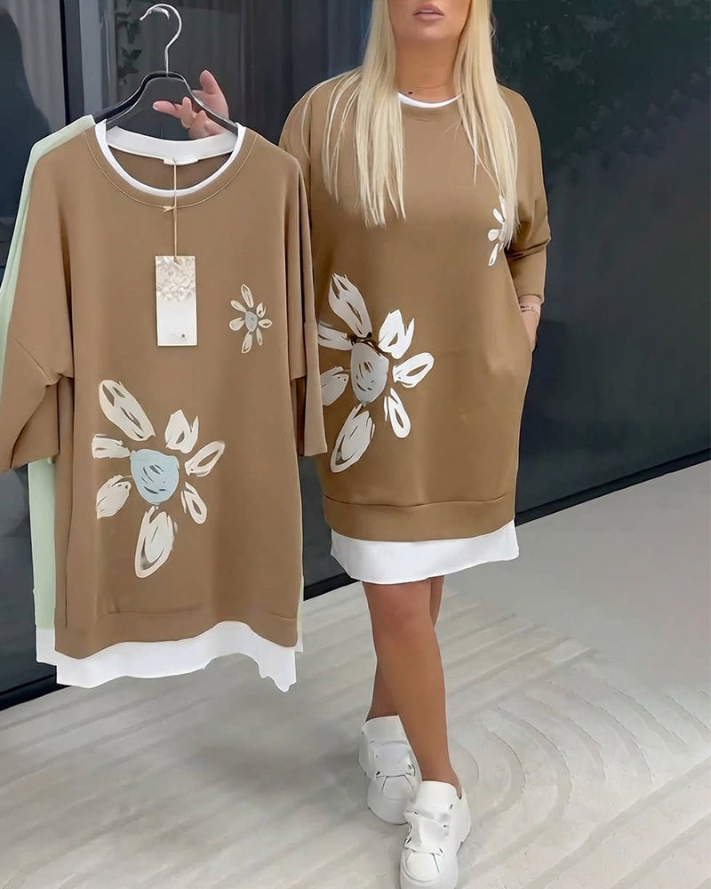 Ravessa - Casual Jurk met Bloemenpatroon