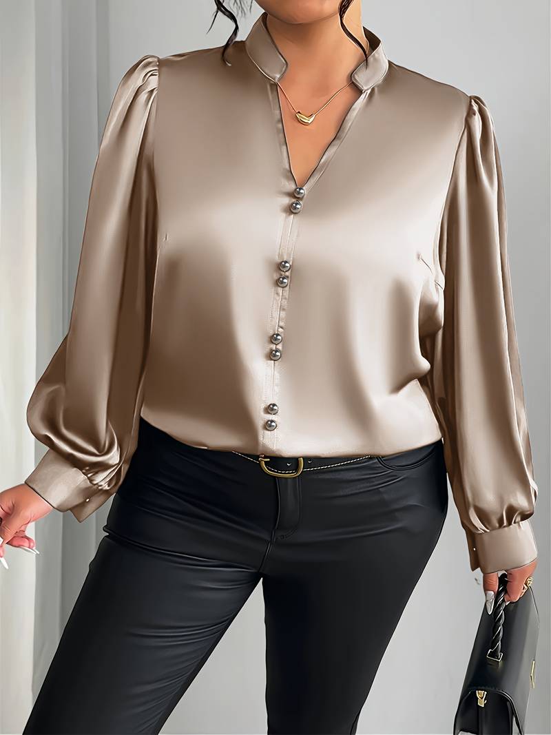Thaliravelle - Elegante Blouse met Puffmouwen en V-hals