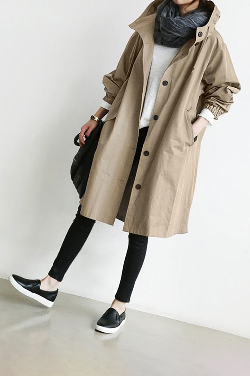 Henriette - Elegante lange cardigan voor dames met kraag en zakken