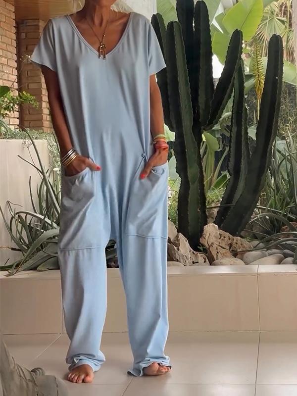 Zaria - Elegante jumpsuit met V-hals: een eenvoudige, verfijnde en veelzijdige stijl