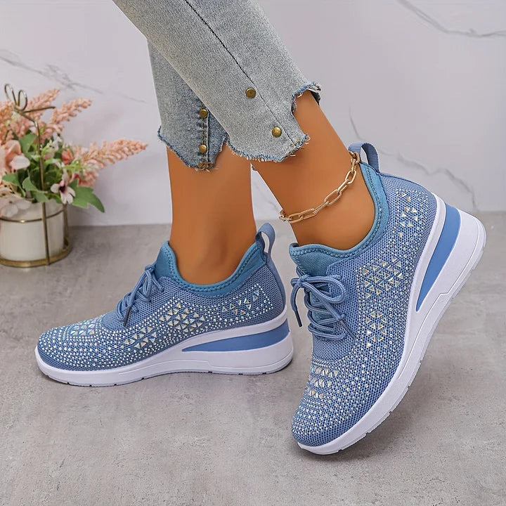 Esmeralda - Dames sneakers met comfortabele hak en ademend mesh