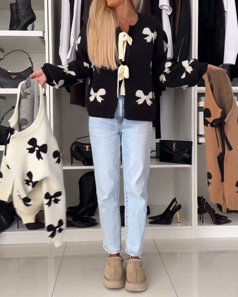 Florentine - Elegante Cardigan met Strikjes