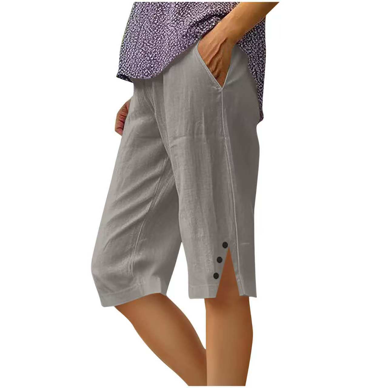 Oselia - Effen capri broek voor dames met zakken