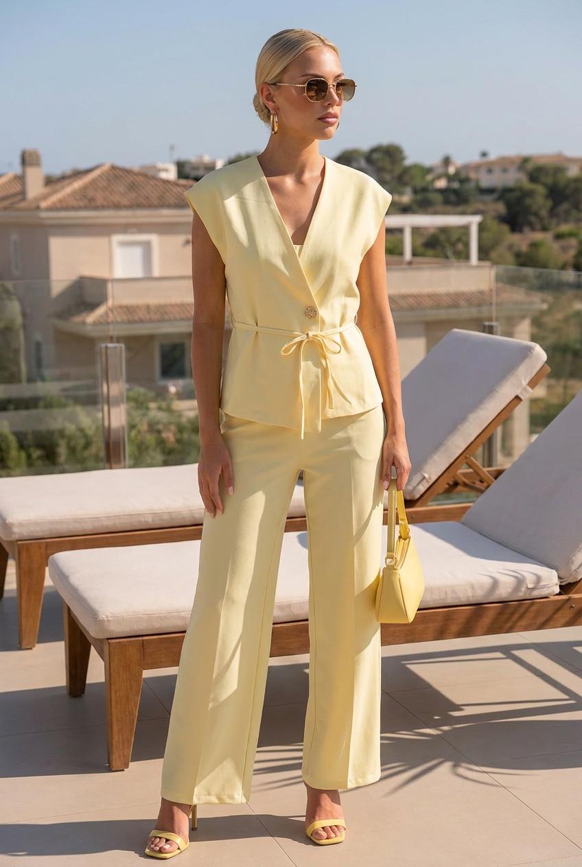 Rosivelle - Dames set met mouwloze jas en broek