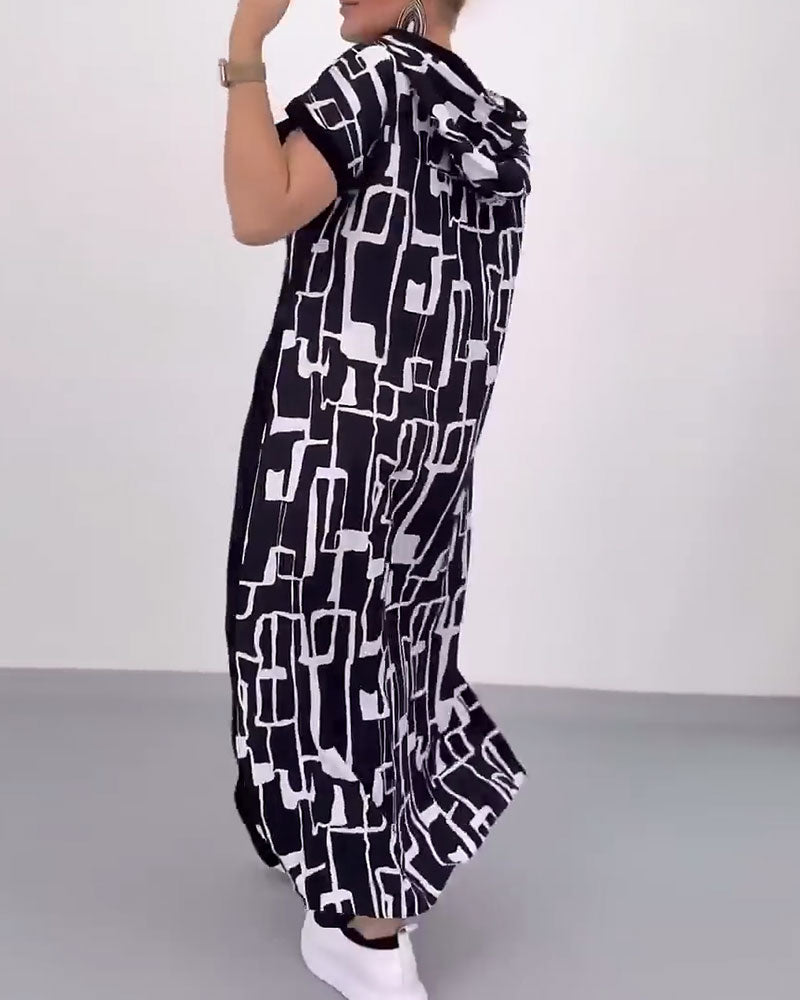 Ilana - Maxi Contrast Rits Jurk