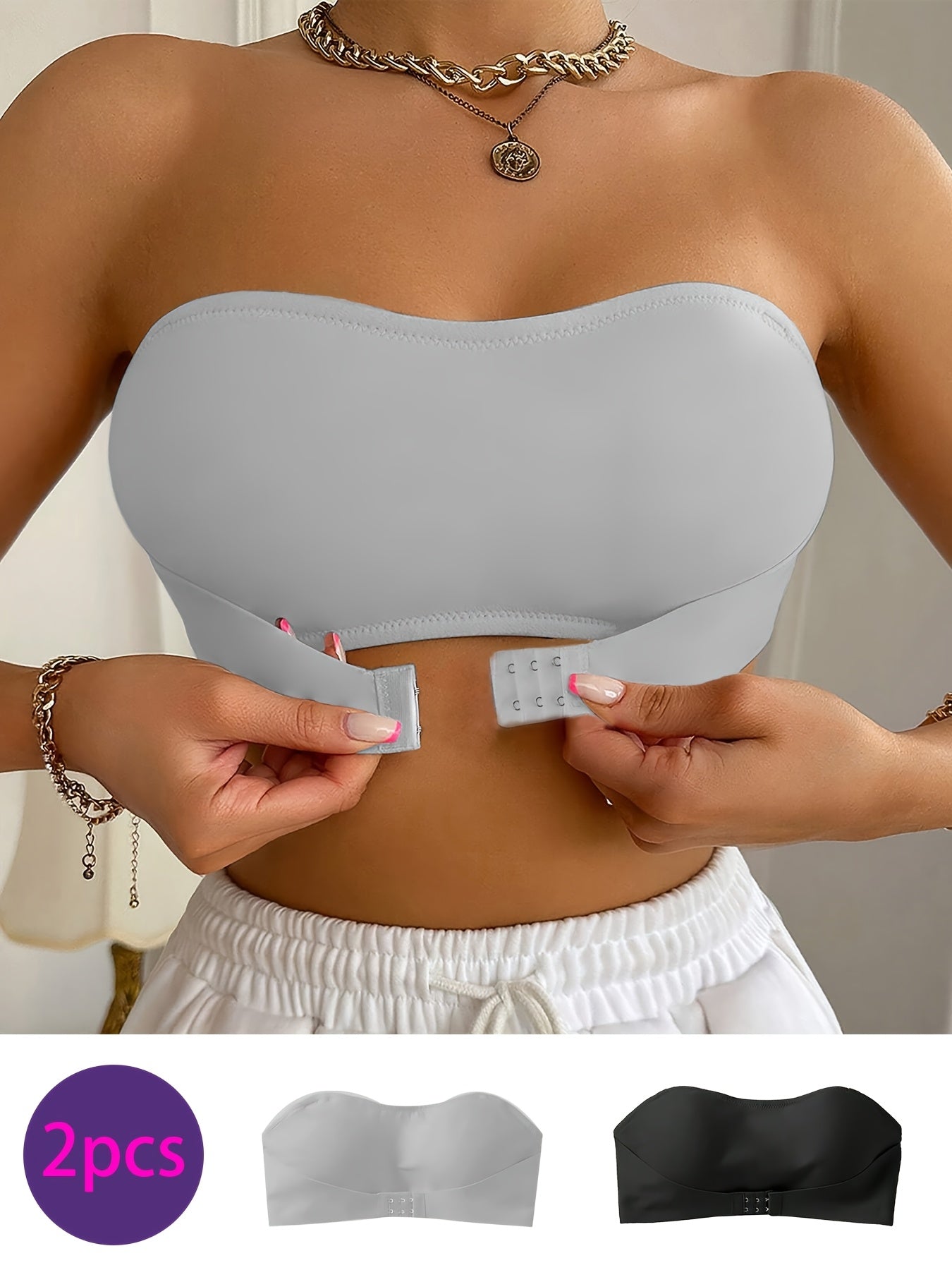 Saphira - 2-delige Bandeau BH-set zonder pads