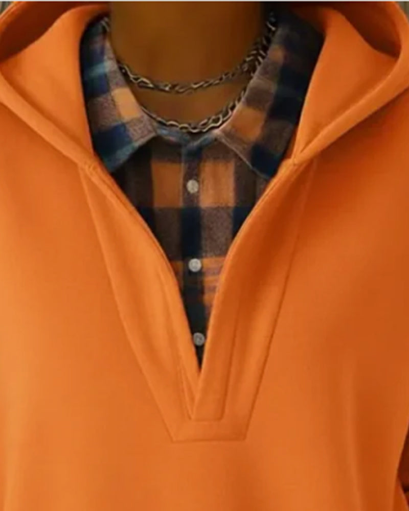 Ceralinae - Hoodie, twee-delige set, imitatie tartan