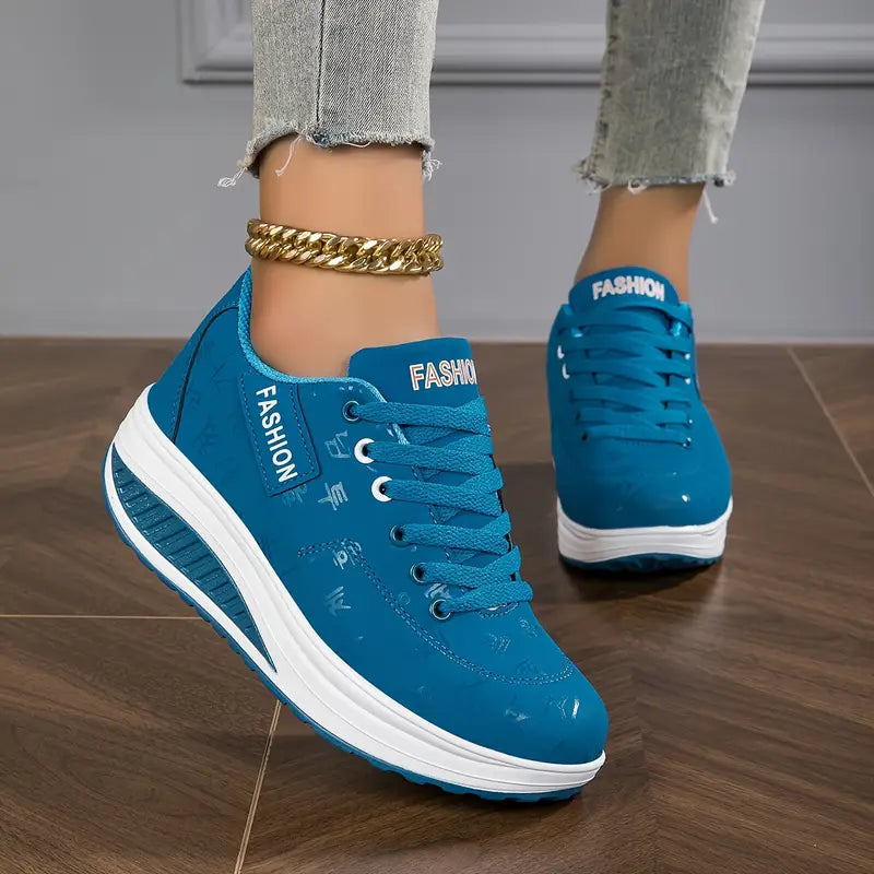 Brelina - Dames sneakers met plateauzool en veters van synthetisch leer voor dagelijks comfort