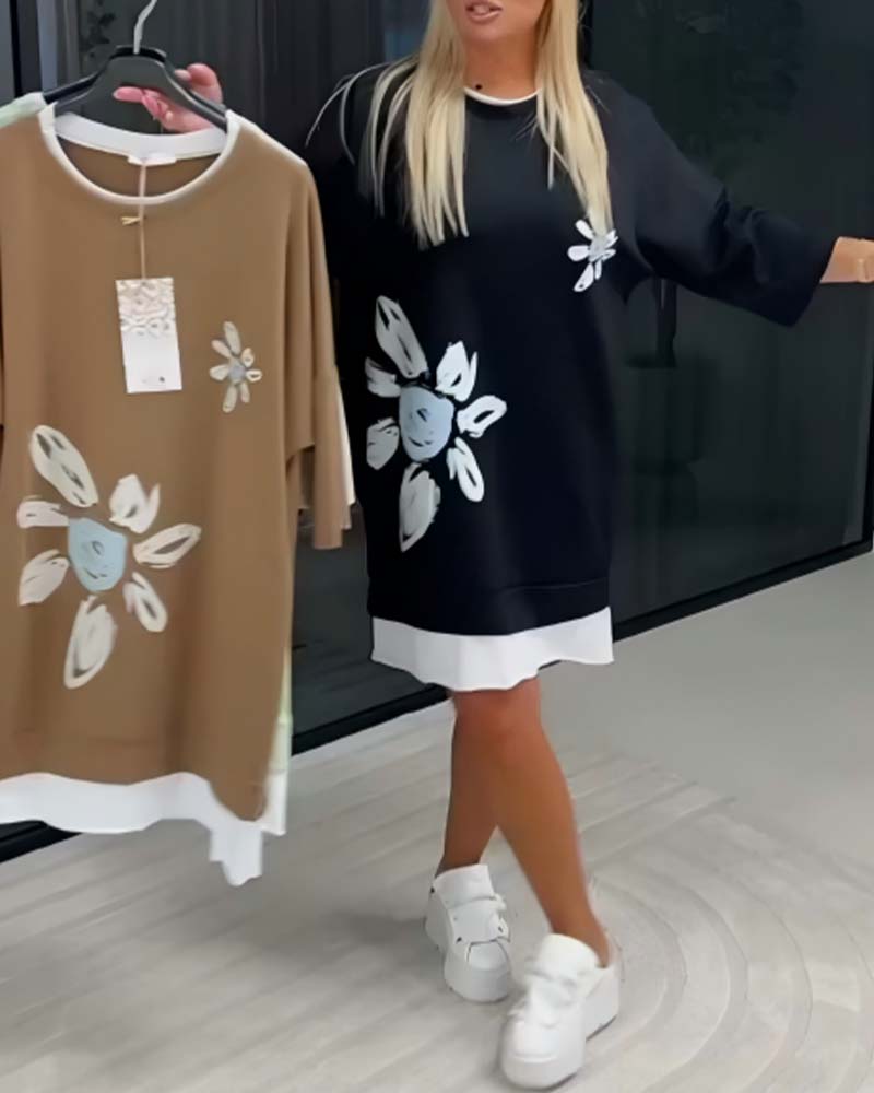 Ravessa - Casual Jurk met Bloemenpatroon