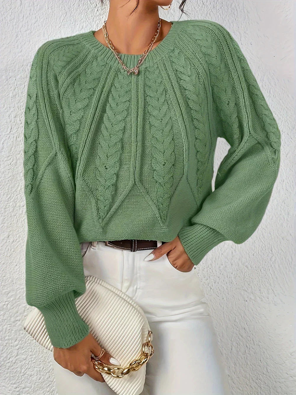 Cezanne - Dikke Pullover met Pofmouwen voor Dames