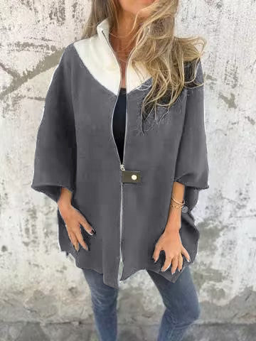 Rianne - Casual jack met opstaande kraag en ritssluiting