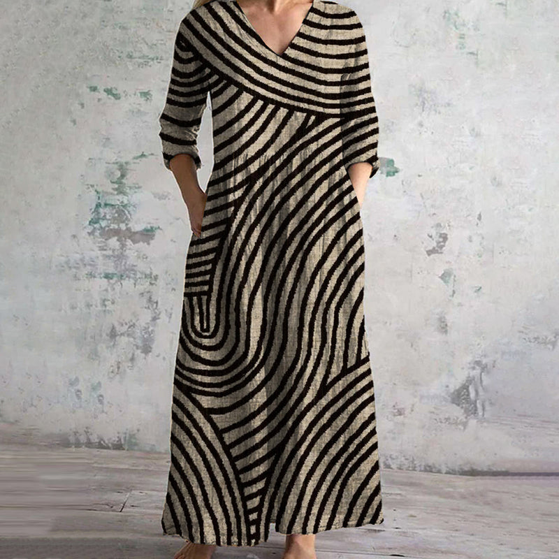 Arianna - Elegante en praktische gestreepte jurk