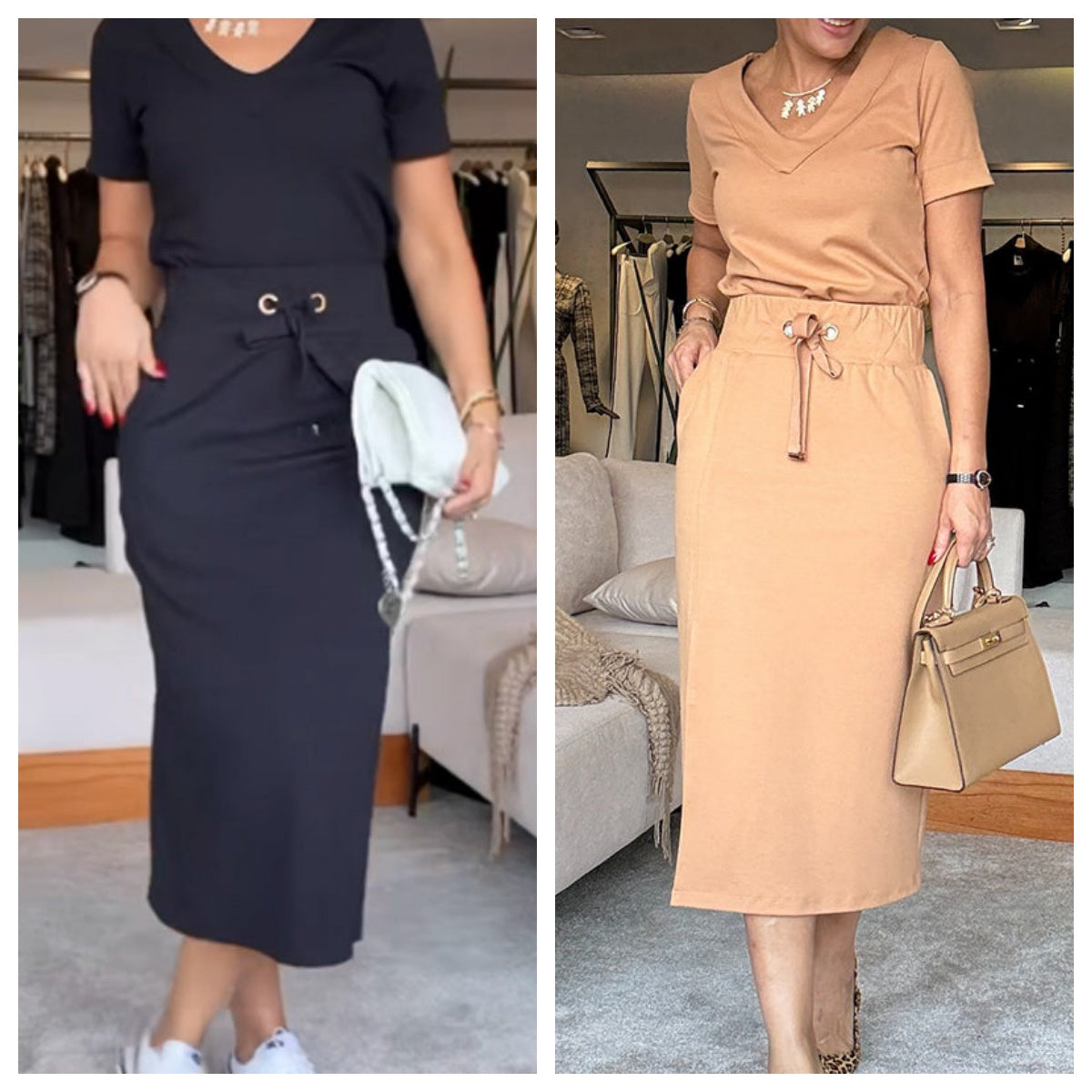 Quelara - Top en rok met V-halslijn – Moderne elegantie en gegarandeerd comfort