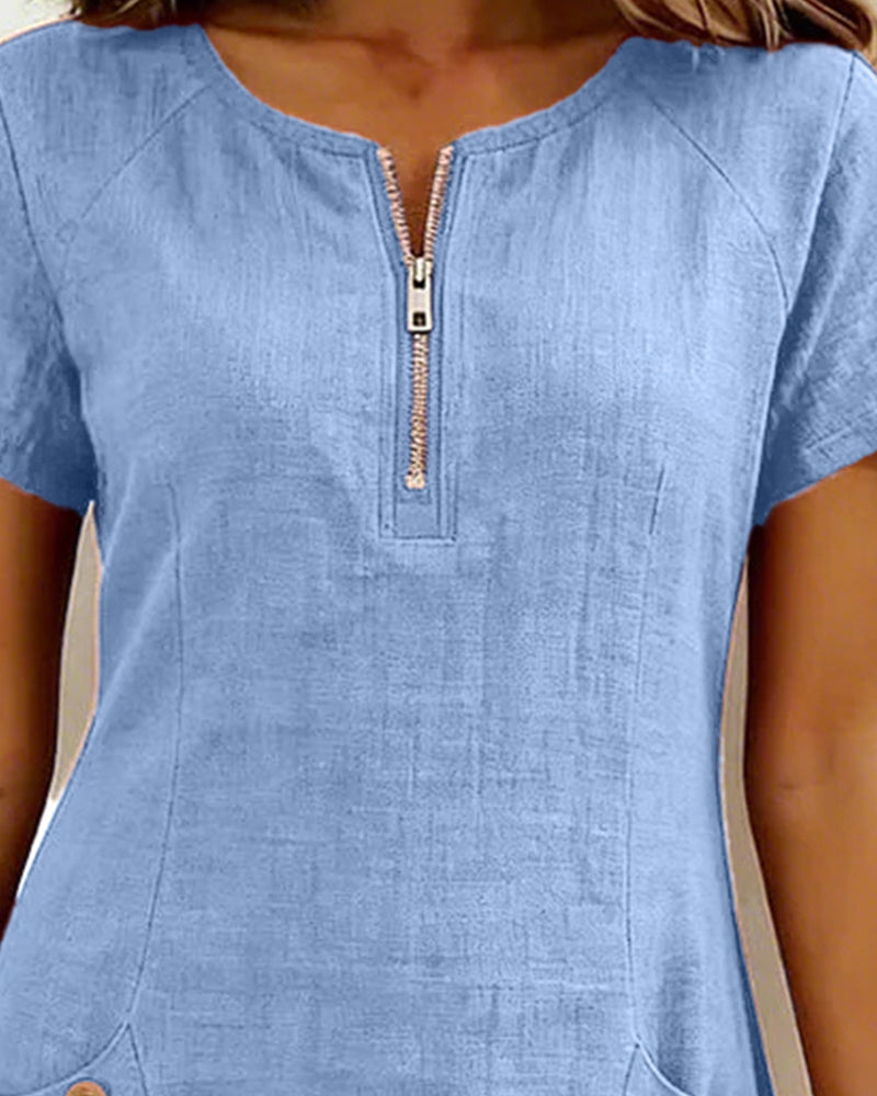Alythessa - Elegante korte jurk voor dames met comfortabele zakken