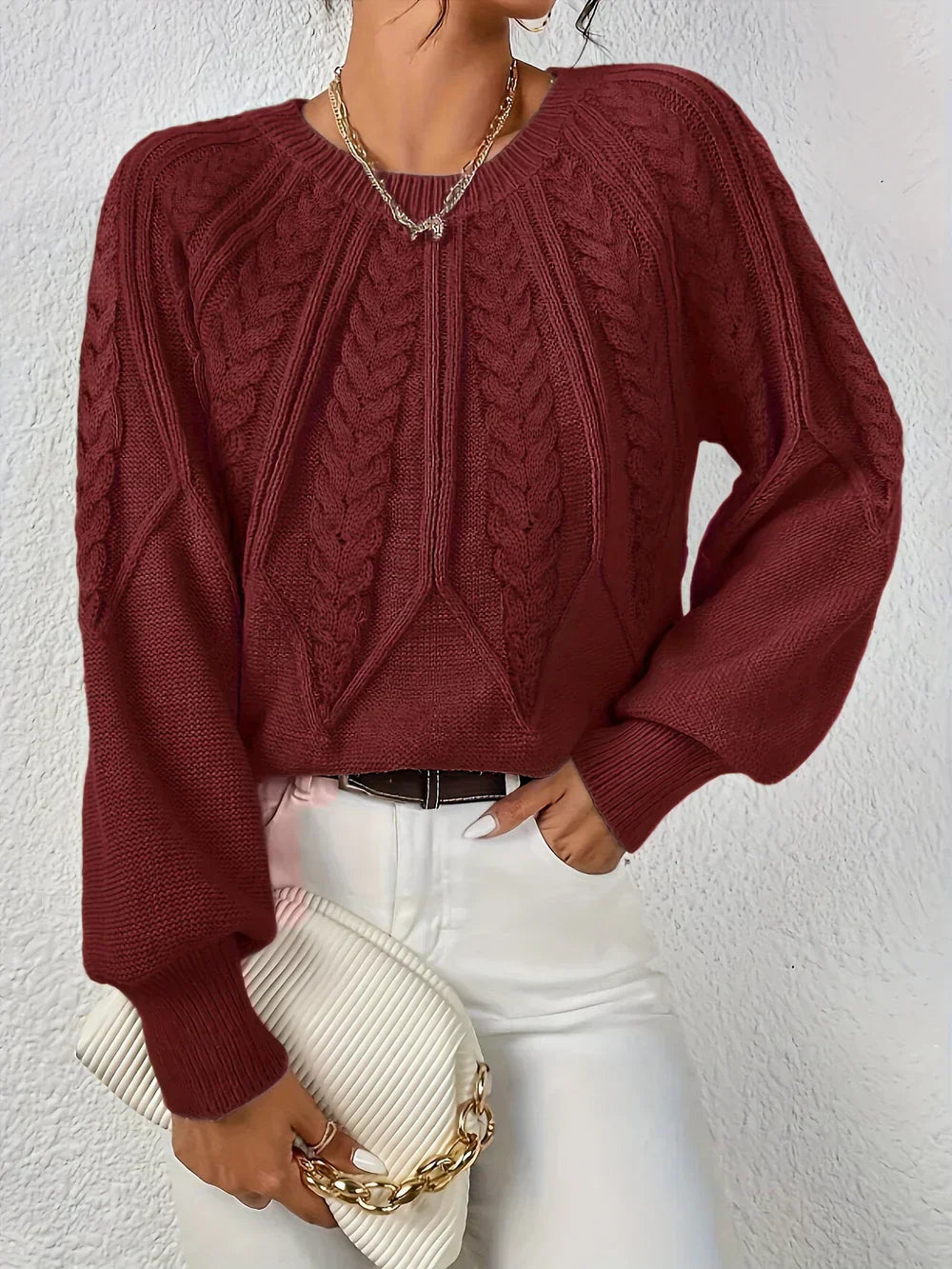 Cezanne - Dikke Pullover met Pofmouwen voor Dames