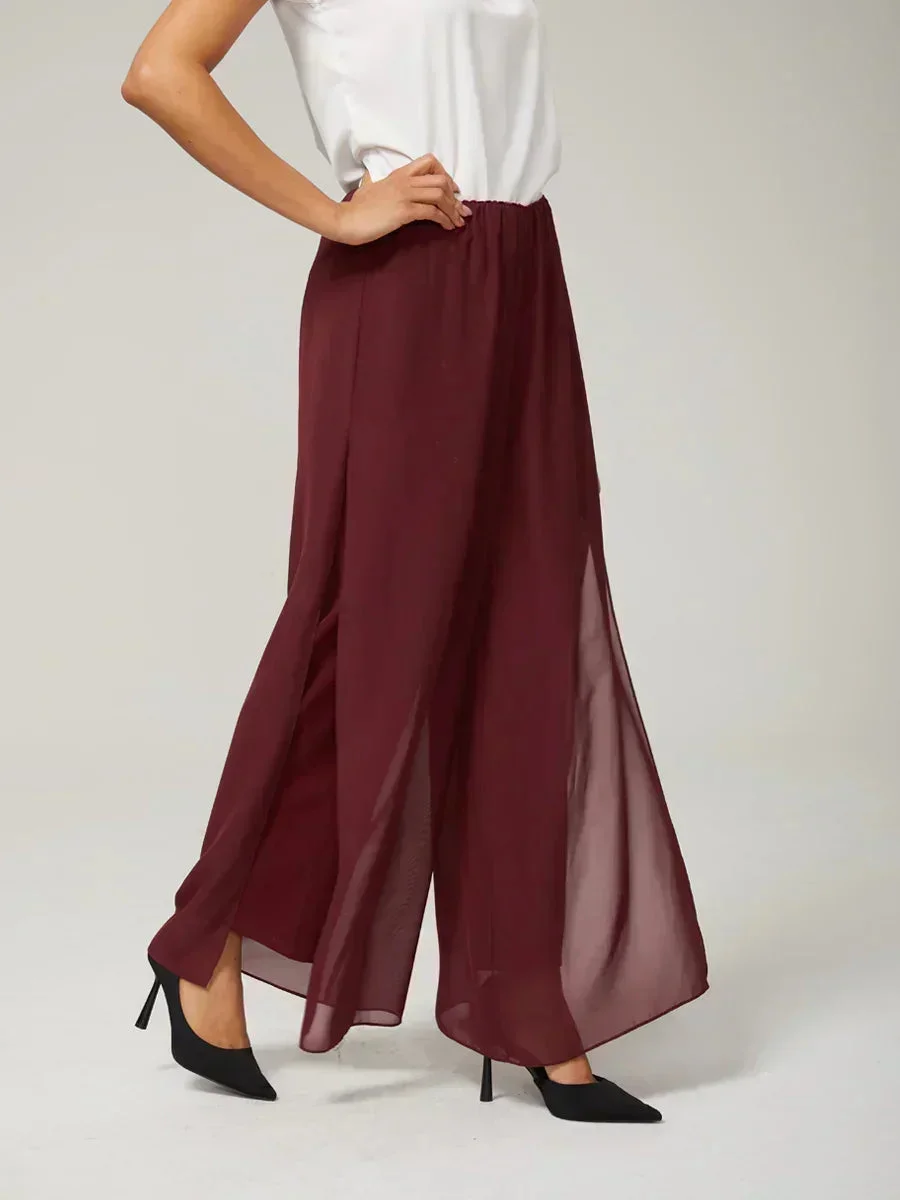 Marilivra - Rechte Broek met Chiffon Split
