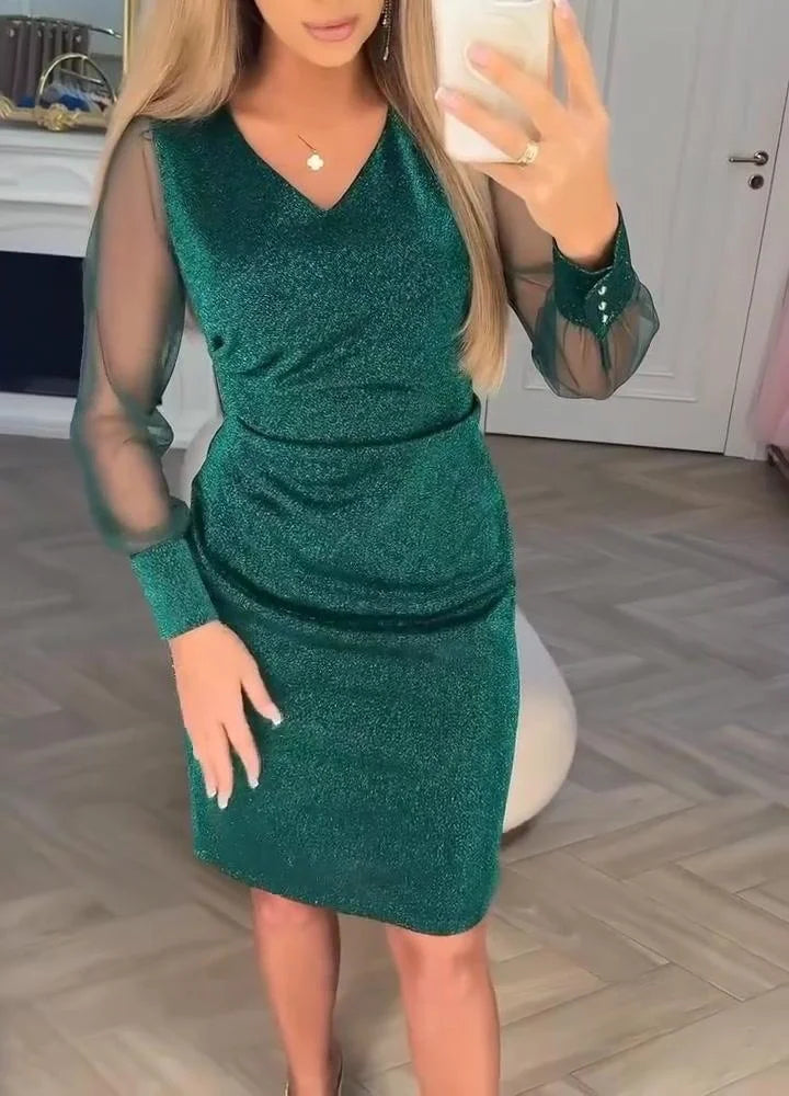 Cyenoria - Chic midi jurk Lumière et Patchwork