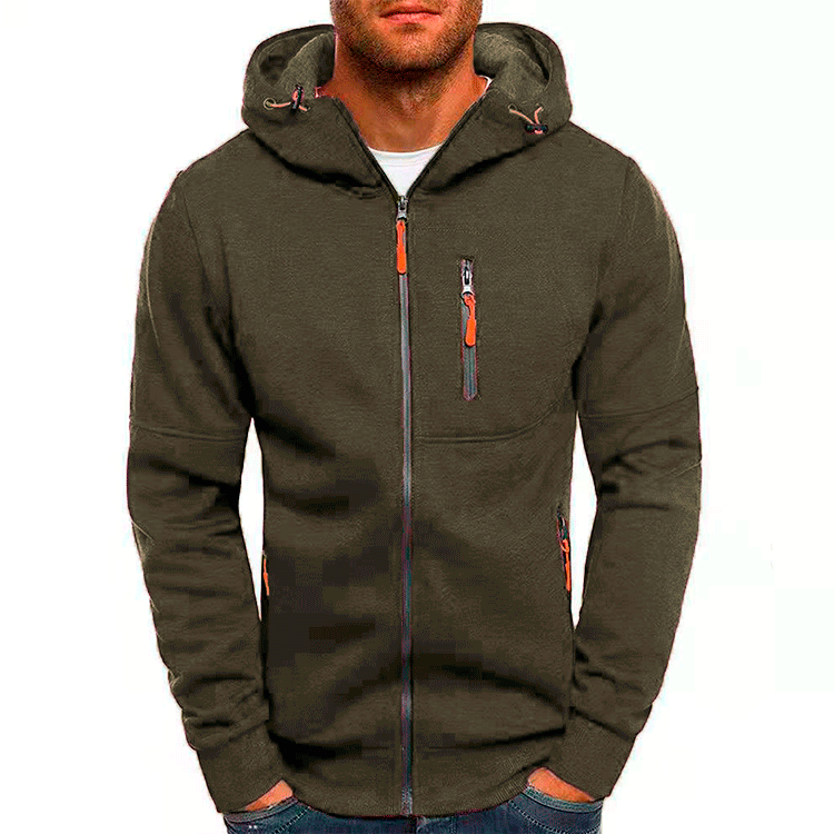 Daniel - Heren hoodie | Capuchon met rits en fleece