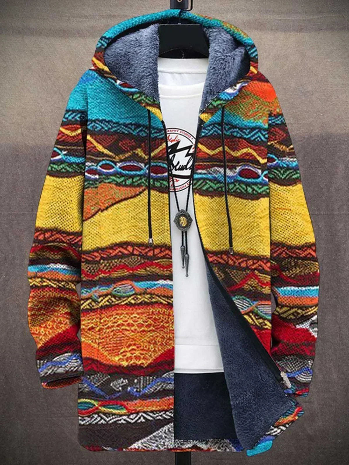 Paulette - Artistieke dames cardigan met capuchon en zachte voering