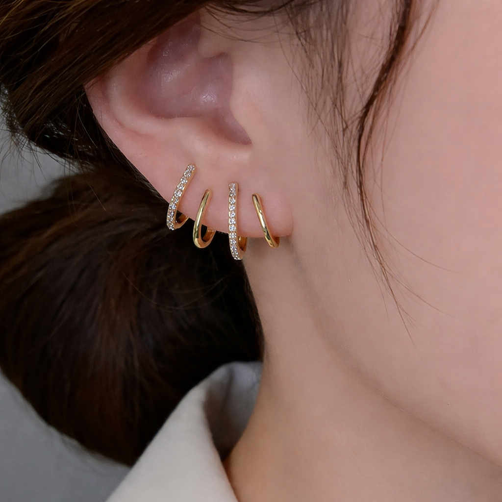 Evarune - Dames Oorbellen Spiral Design Zirkonia Moderne Elegantie