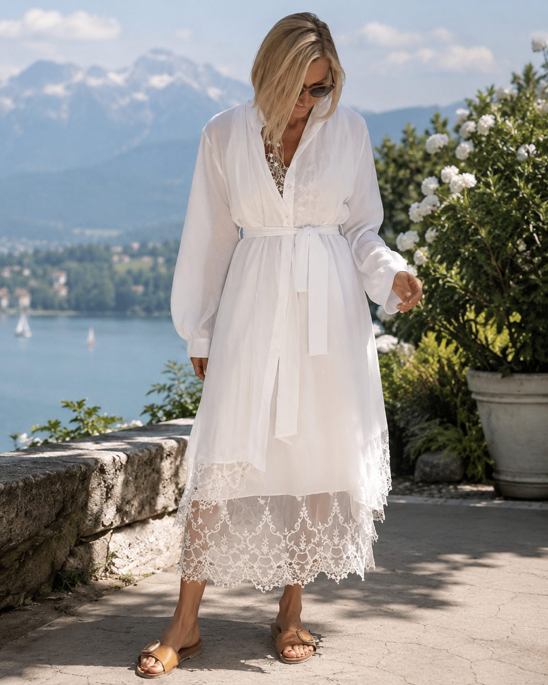 Ivera - Set dames jurk met kant en cardigan