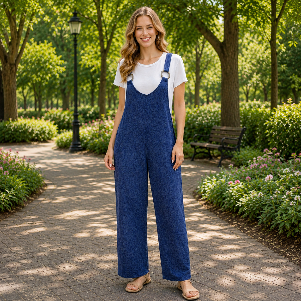 Rynoria - Dames set van losse overall en casual T-shirt