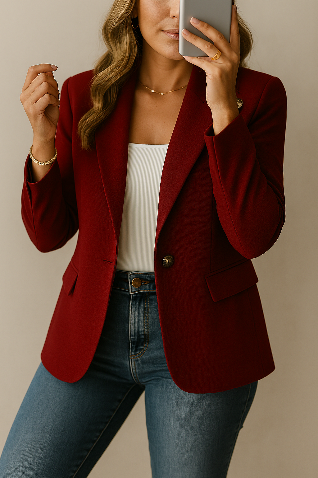 Bellindra - Gestructureerde blazer voor dagelijks gebruik