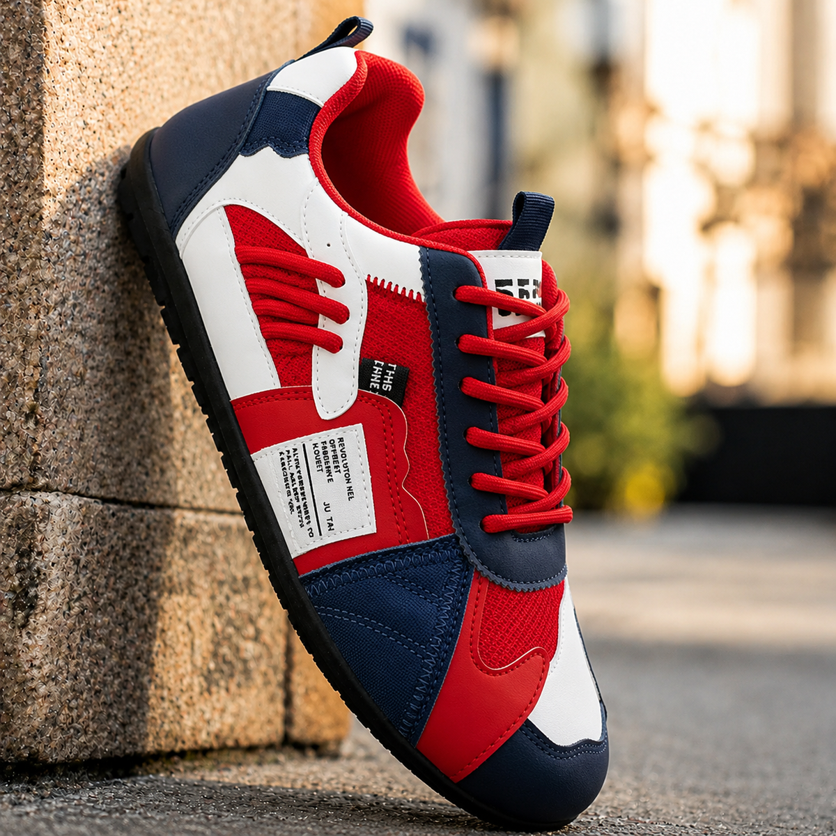 Jasper - Retro heren sneakers met veters en contrasterende details