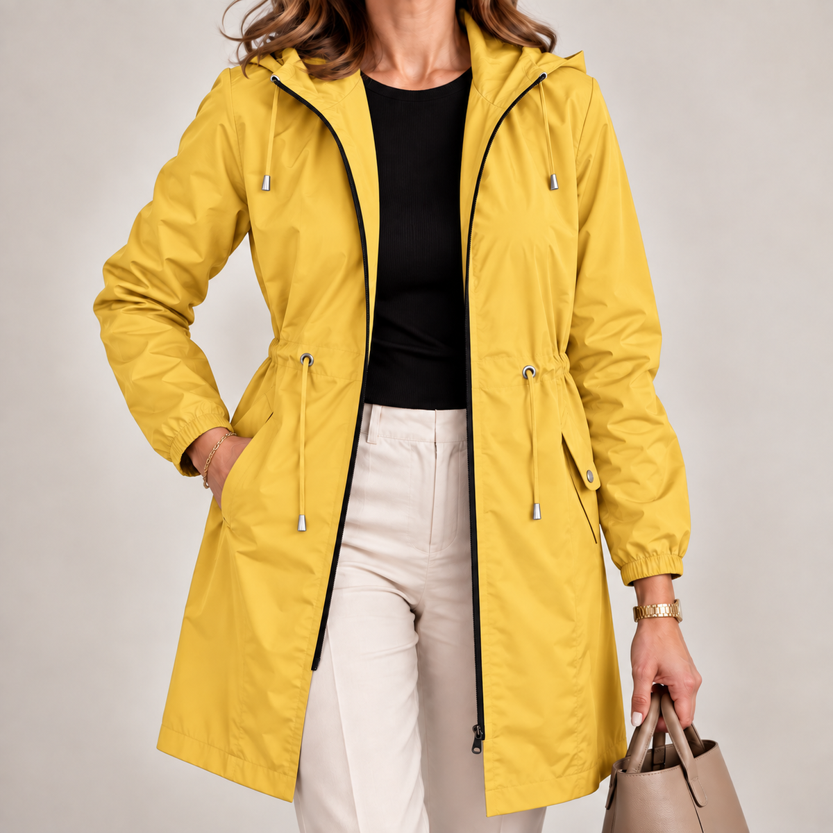 Mirette - Lichtgewicht waterdichte parka voor dames met verstelbare capuchon