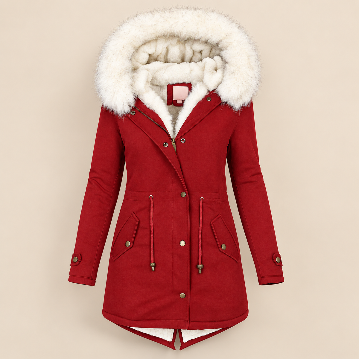 Charline - Lange parka voor dames met capuchon en verstelbare taille