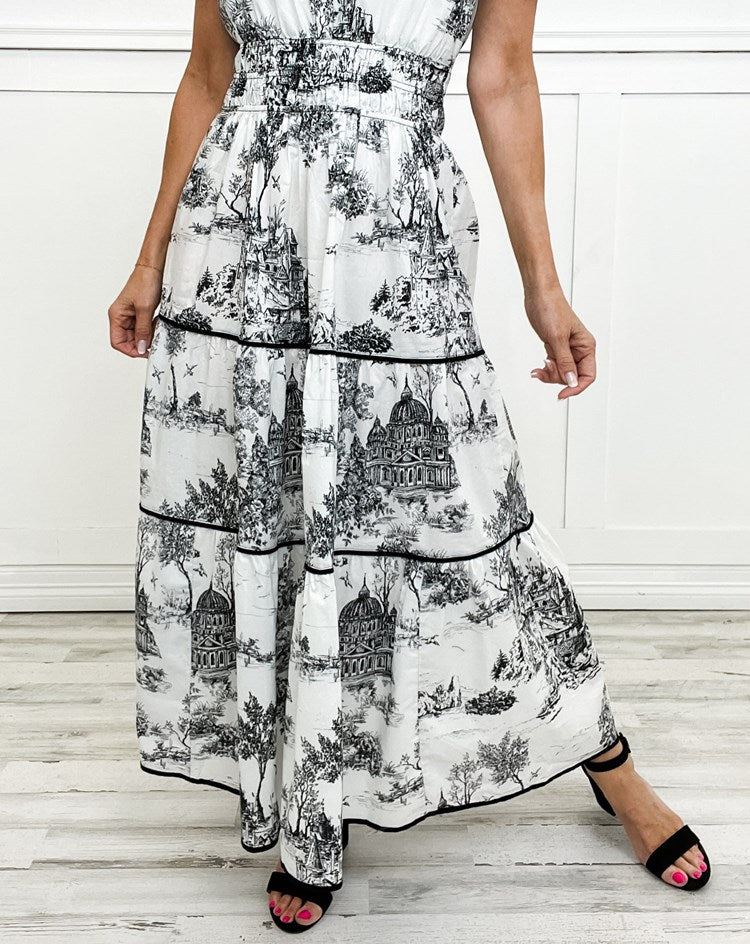 Selindra - Maxi jurk met klassieke canvasprint