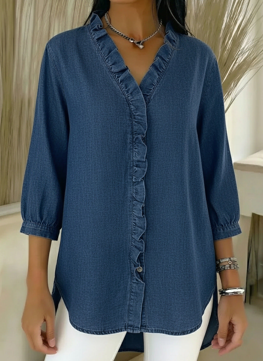 Selyra - Elegante Blouse met Vrouwelijke Volants