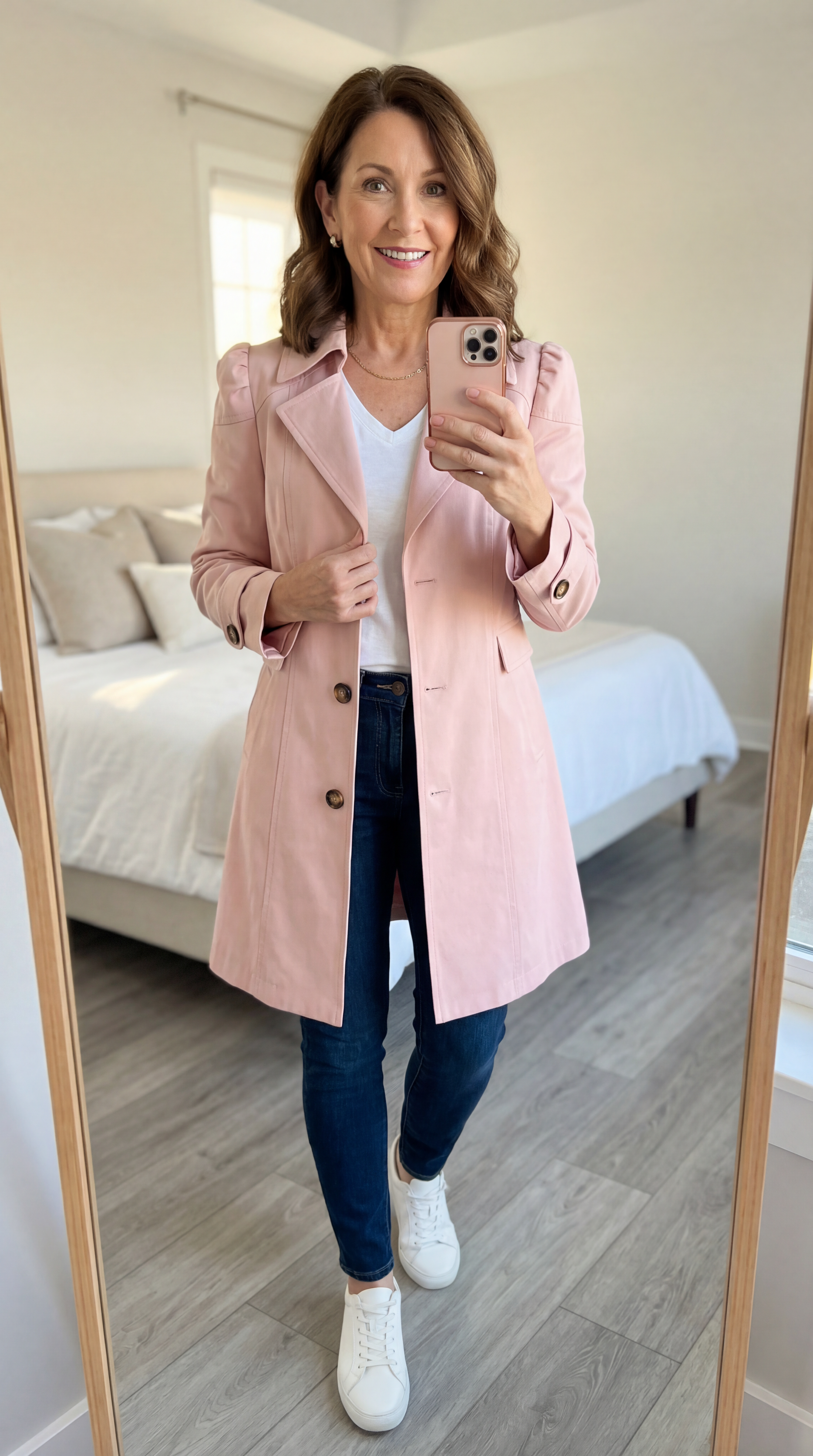 Glyorae - Elegante trenchcoat voor dames met een getailleerde pasvorm in tijdloos klassiek stijl