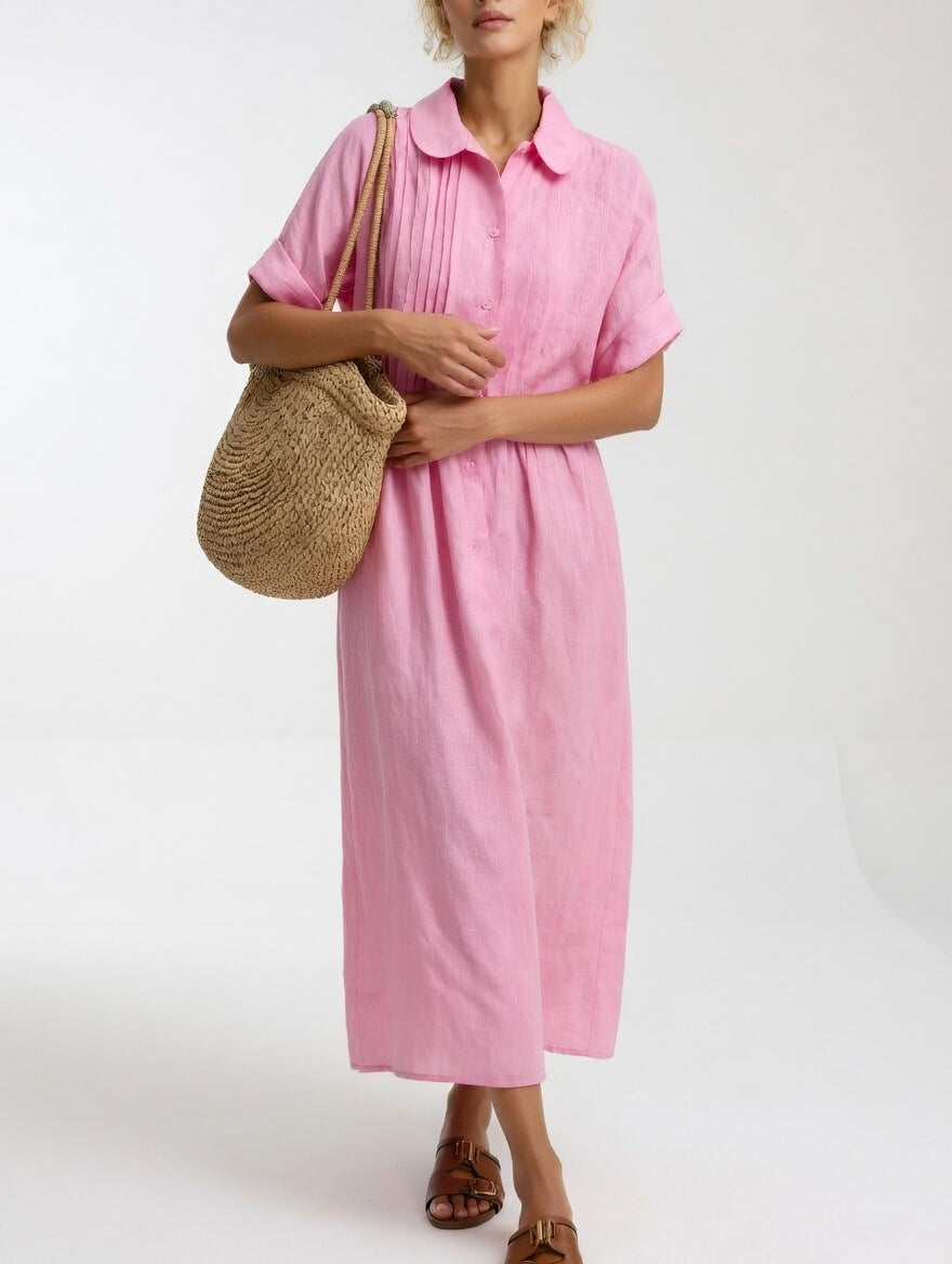 Quorissa - Lange chemise jurk voor dames van luchtig en comfortabel katoen