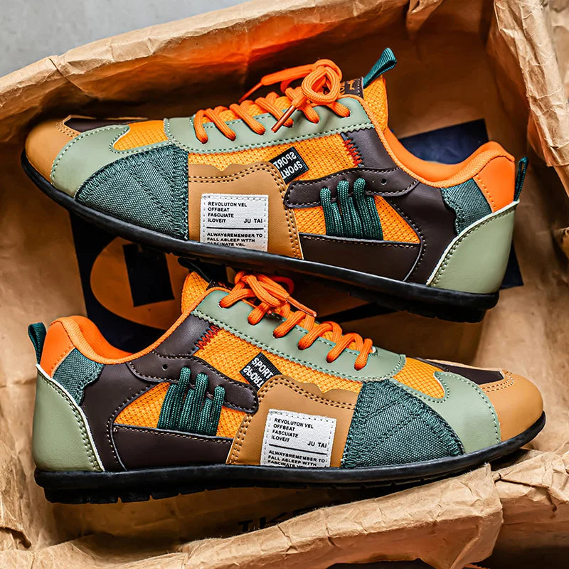 Jasper - Retro heren sneakers met veters en contrasterende details