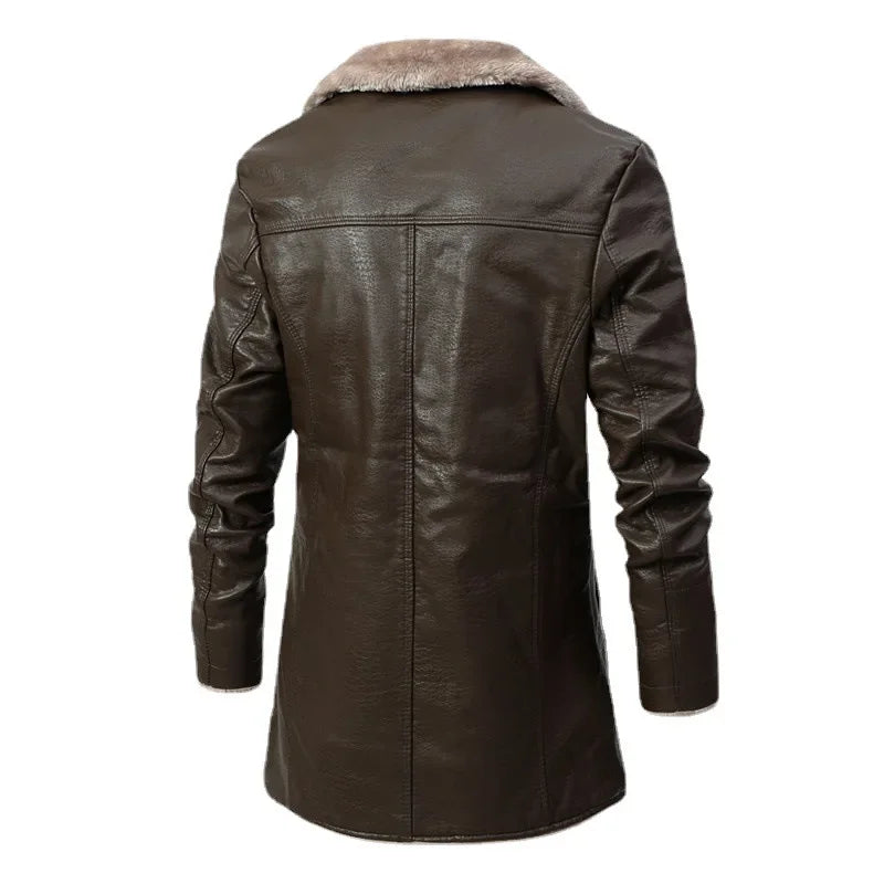 Tess - Elegante Wollen Jas met Mao-Kraag van Imitatiebont
