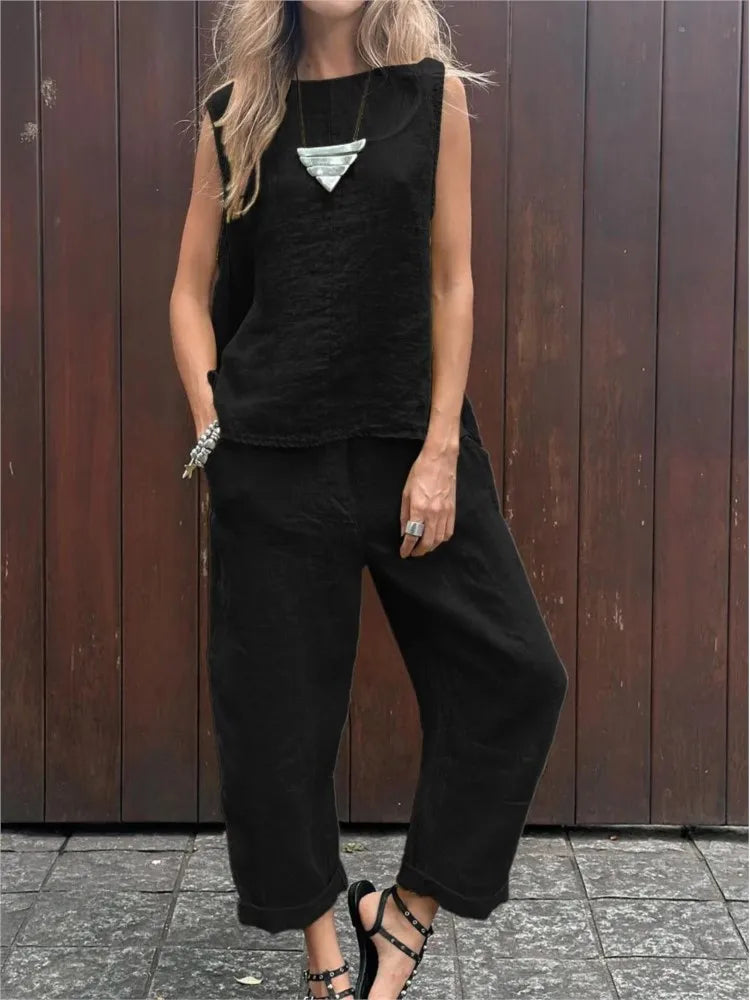 Ardelle - Chique tweedelige set - mouwloze top en elegante broek