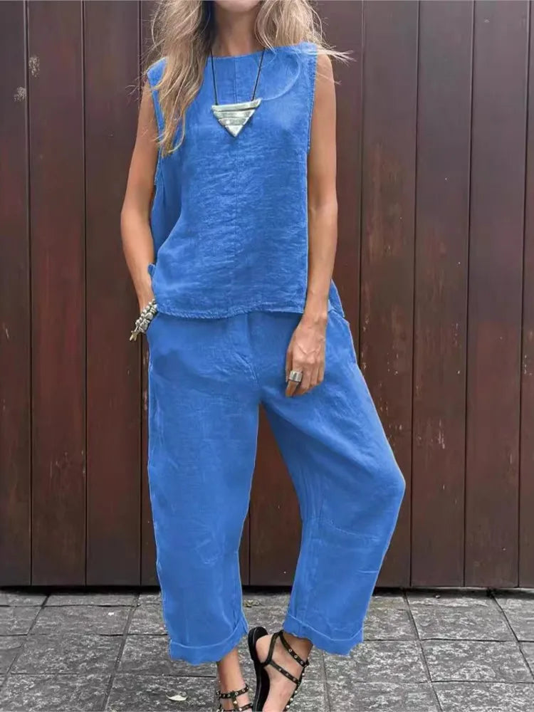 Ardelle - Chique tweedelige set - mouwloze top en elegante broek