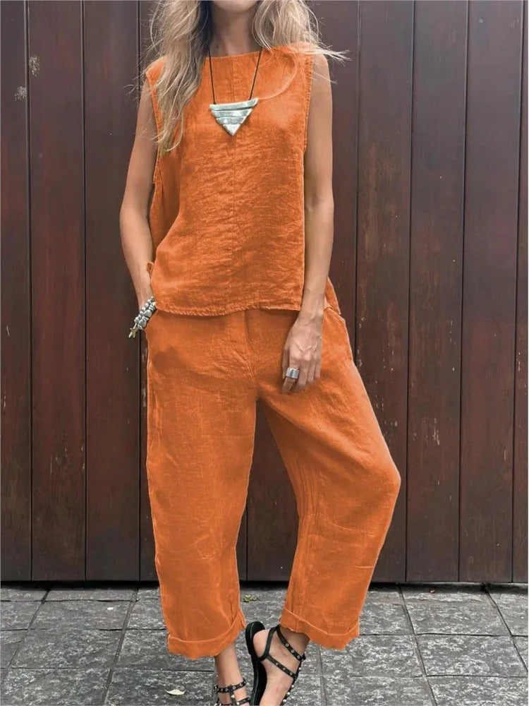 Ardelle - Chique tweedelige set - mouwloze top en elegante broek