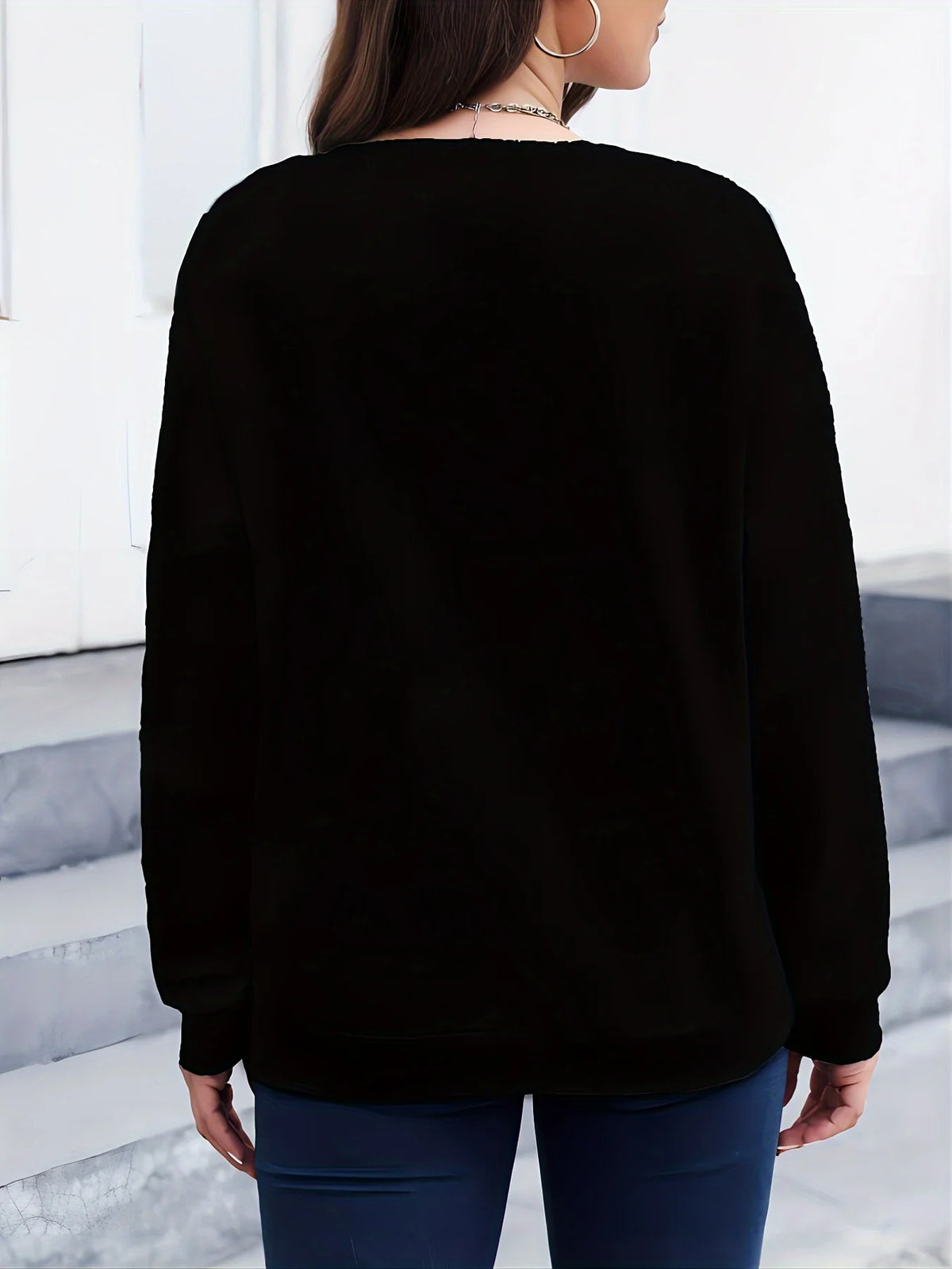 Belle - Sweatshirt voor Vrouwen met Bedrukt Drie Hartjes, Casual met Lange Mouwen