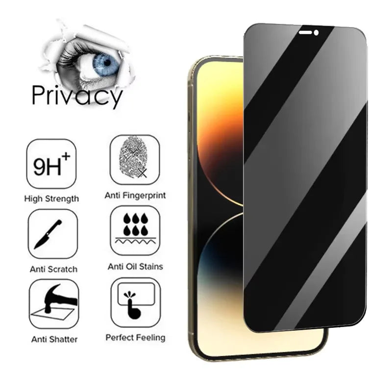 iPhone 16 17 18 15 14 pro verre trempé de confidentialité pour iphone 15 14 13 12 11 pro max iphone14 iphone13 iphone16 iphone 16 pro verre trempe accessoires de protection d'écran anti espion iphone 14pro